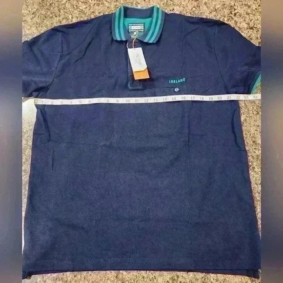 Men's Irlanda Ireland Navy/Green Polo Short Sleeve Shirt Size L - Picture 8 of 8